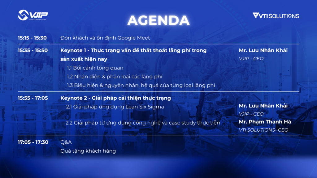 Webinar Nhận diện và loại bỏ lãng phí trong sản xuất