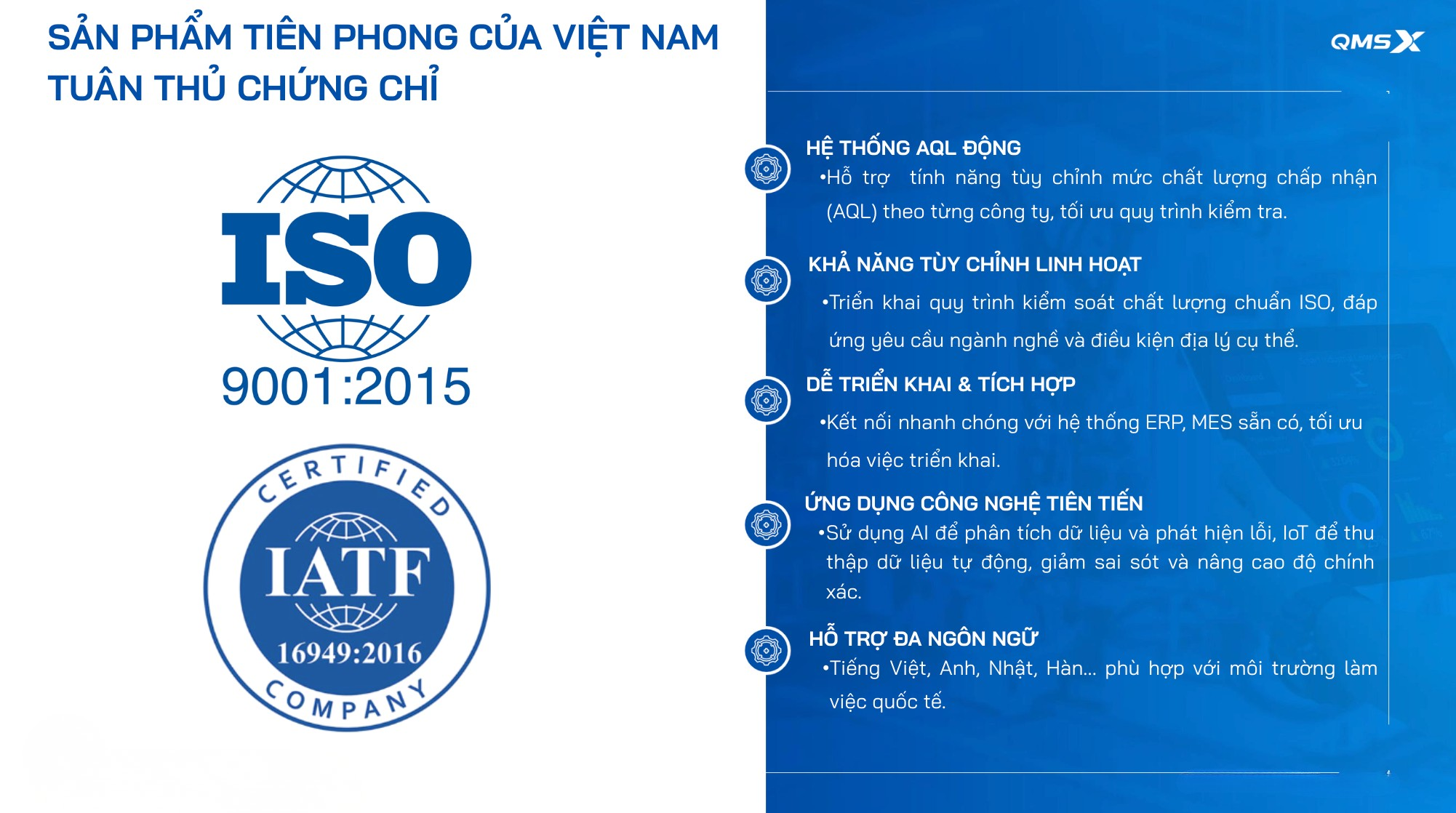 Hệ thống quản lý chất lượng QMSX của VTI Solutions