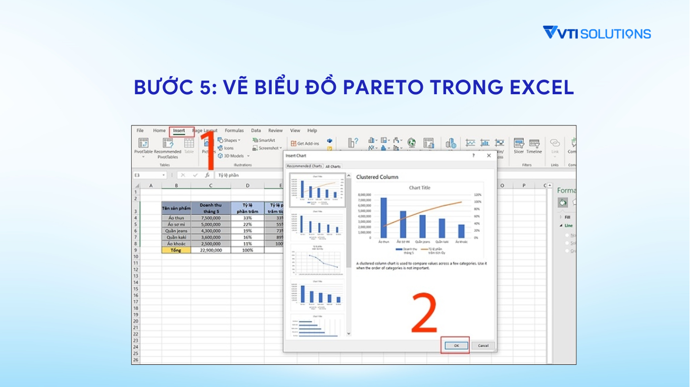 Hướng dẫn cách lập biểu đồ pareto