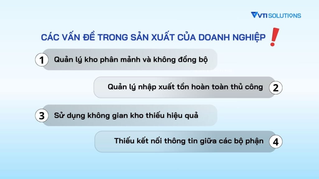 Vấn đề tiềm ẩn để cải tiến hiệu quả vận hành kho